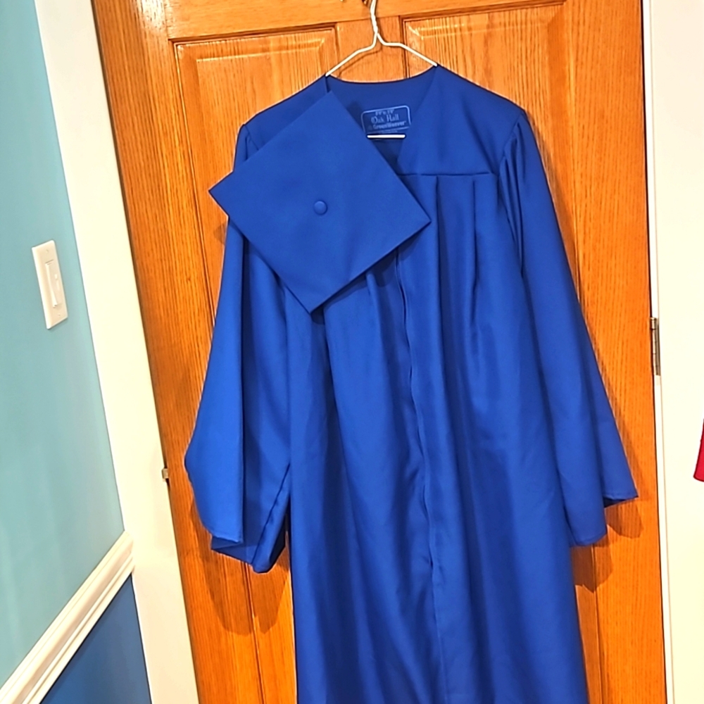 Oak Hall Royal Blue Graduation Cap And Gown